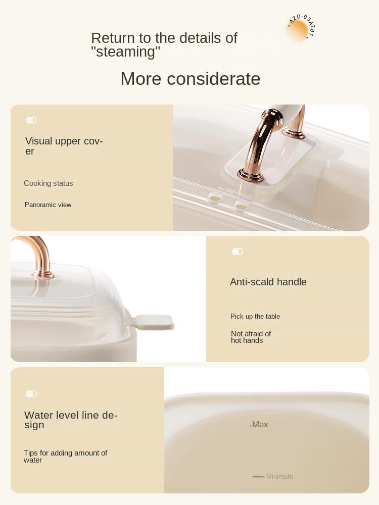 220V Home Electric Egg Boiler Automatic Egg Steamer Food Cooking Machine Multi Cooker for Breakfast