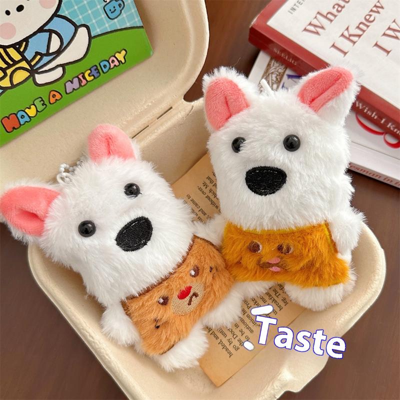 Cute Cartoon Plush Squeak Puppy Keychain Bag Pendant Charms Kawaii Animal Doll Pendant Accessories For Women Kids Gifts