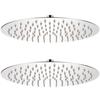 VidaXL Rainfall Shower Head 2 Pcs Stainless Steel Ø 30 Cm