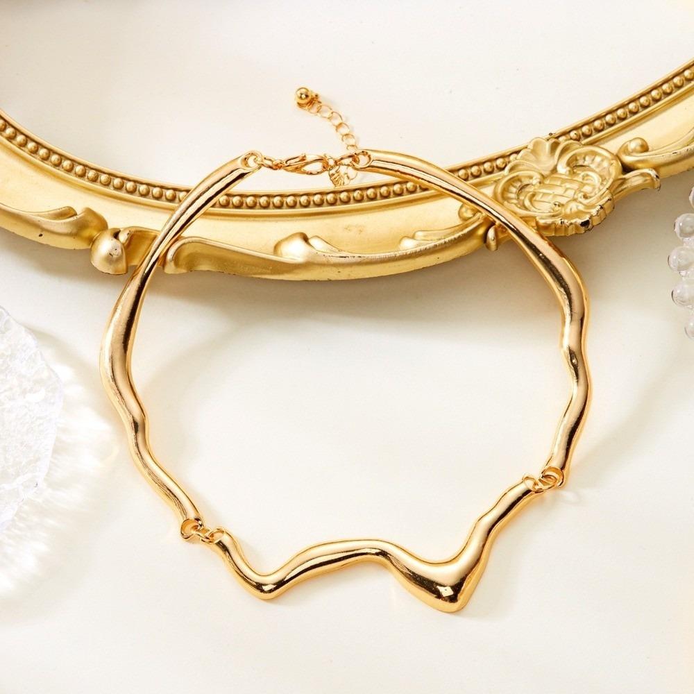 Geometry Choker Necklace Gold Color Party Collar Luxury Twist Neck Necklace For Women