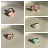 Geometric Enamel Love Heart Ring Open Ring Irregular Enamel Ring Painting Ring  Women