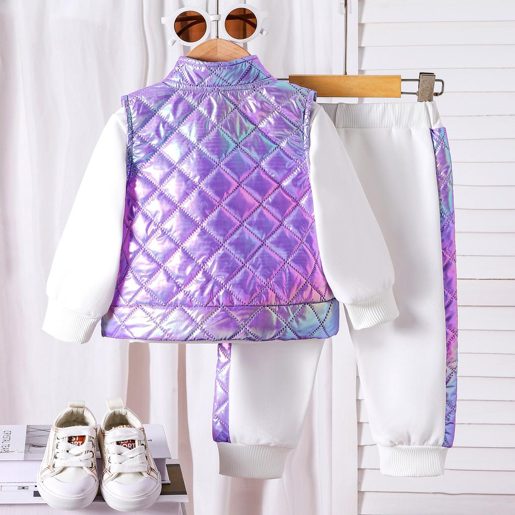 9M-3Y Girl's Clothes Suit Autumn and Winter Girl's Suit Baby Love Long-sleeved Sweater + Waistcoat Jacket + Trousers 3PCS Suit