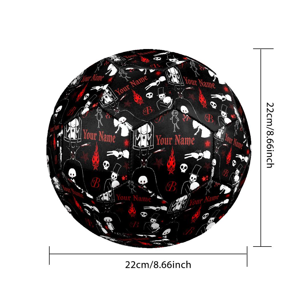 Custom Text Size 5 Soccer Ball, Standard Match Football For OutdoorFran Bow