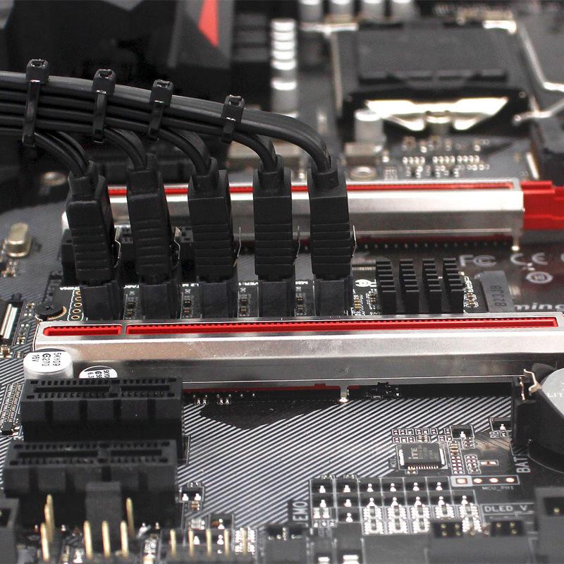 M.2 NVMe PCIe X4 X8 X16 на 5 портов SATA 3.0 Адаптерная карта Райзер III ASM1166 6 Гбит/с Корпус Сервер ПК Компьютер Расширение