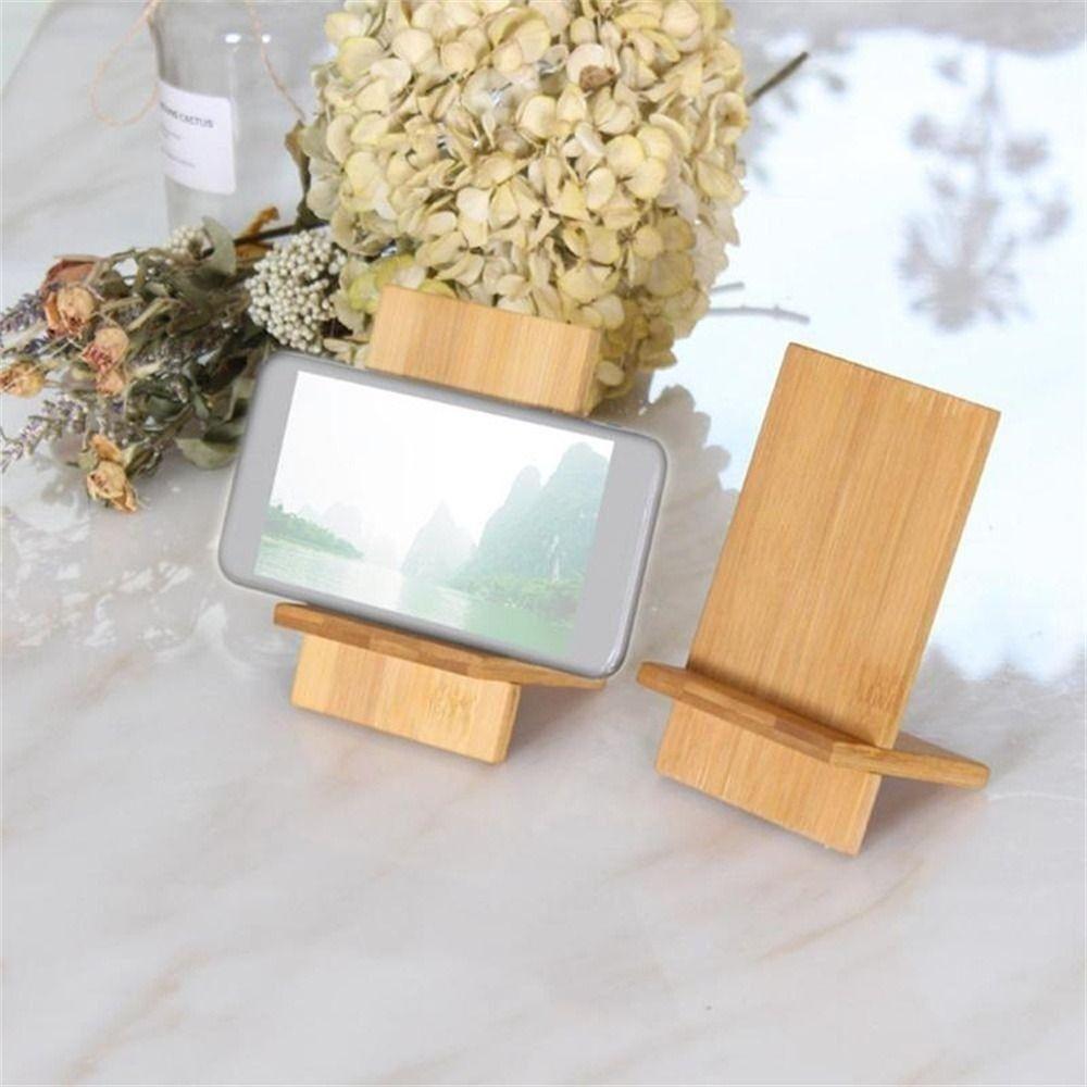 With Charging Hole Bamboo Wood Stand Holder Mobile Phone Support Stand Bamboo Wood Stand Holder
