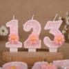 Creative Pink Sunflower Number Birthday Candle Cake Decoration 0-9 Number Candle