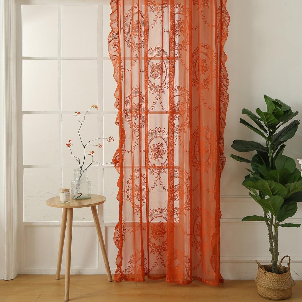 Новое круглое зеркало цветочные французские шторы пасторальные кружевные прозрачные шторы для гостиной спальни балкона эркерного окна полузатемняющие прозрачные шторы