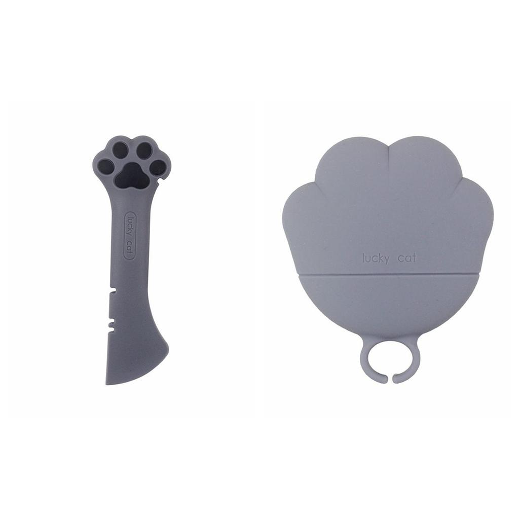 Universal Size Reusable Cat Dog Silicone Sealing Pet Food Spoon Can Covers Tin Opener Can Lids