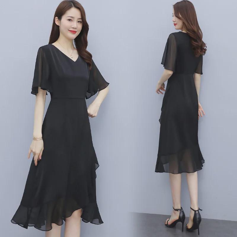 Elegant Summer 2021 Satin & Chiffon Long Dress