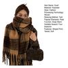 Winter Scarf Cashmere Feel Plush Scarf with Tassel Decoration Thickened Warm Plaid Pattern Winter