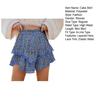 Women Cake Skirt High Waisted Double-Layered Ruffle Bohemian Mini Skirt with Elastic