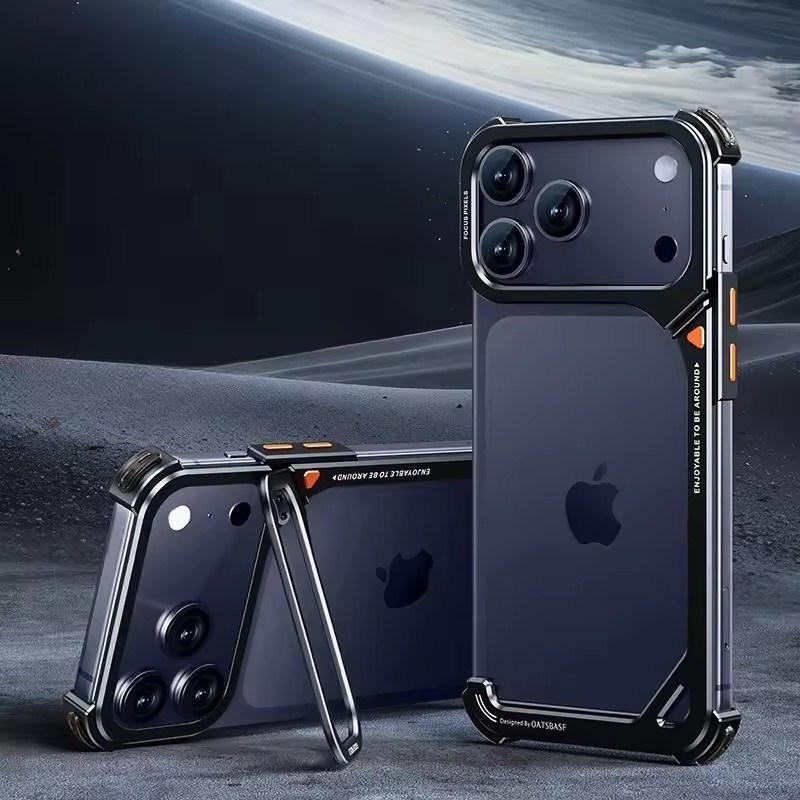 Ранний чехол для телефона в форме 9 для iPhone 17 Pro Max 17 Pro для Magsafe С держателем для объектива Подставка Металлическая безрамочная бамперная противоударная оболочка