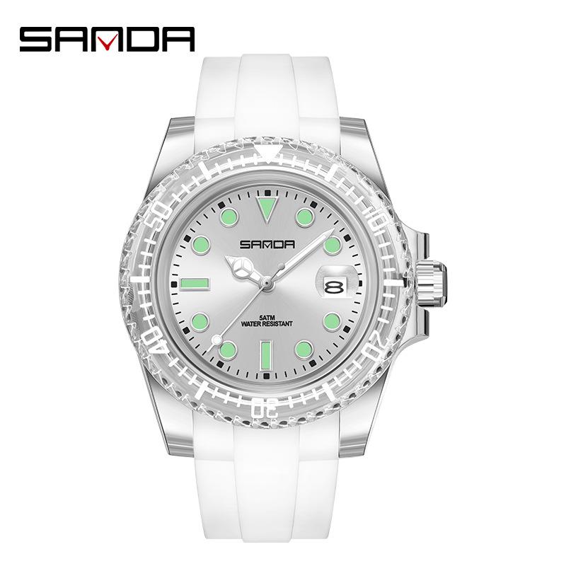 SANDA New Calendar Electronic Quartz Watch Fashion Sports, Waterproof Leisure Creative Male and Female Student Watches