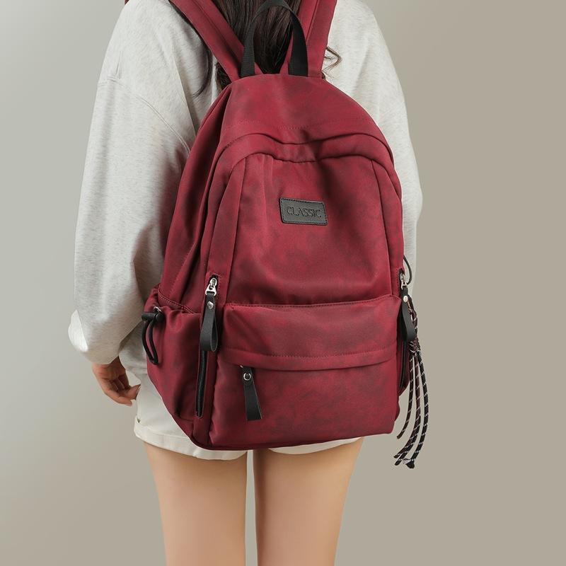 Women's Backpack Vintage Red Christmas Gift School Bags for Girls,Washed Casual Daypack with Classic Charm,Lightweight Large Capacity Holiday