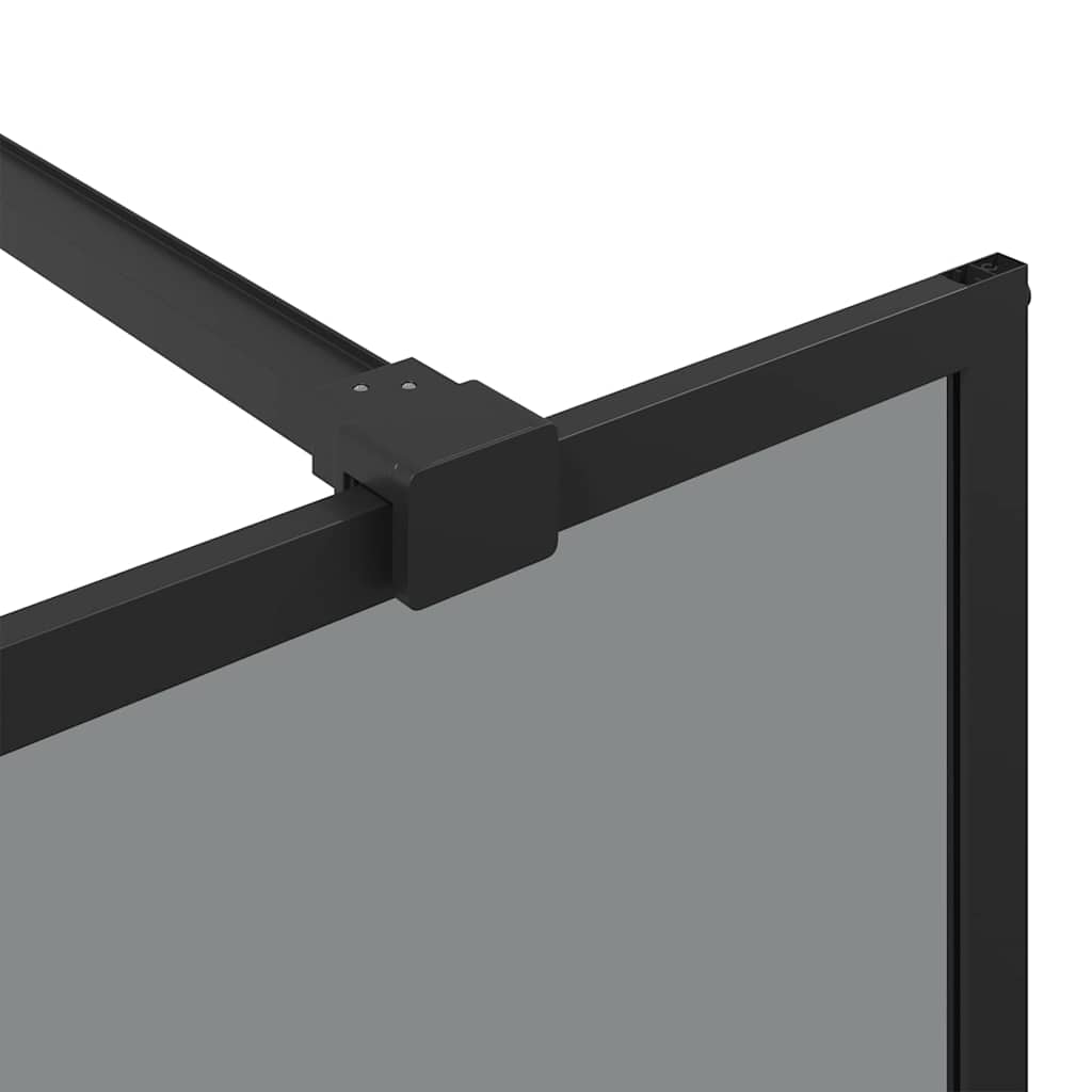 Walk in Shower Screen Black 140 x 195 cm Tempered Glass