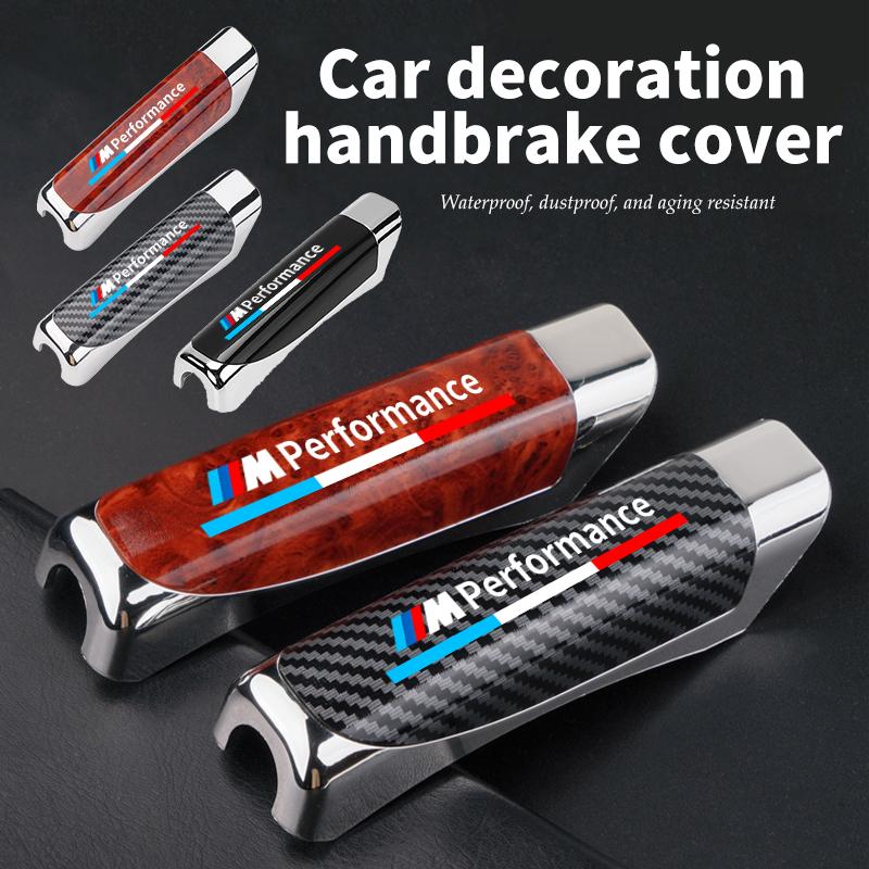 CUP1 Car Handbrake Grips Guard Case Carbon Fiber Patterned Accessories For BMW 1 3 5 7 Series M Performance M M3 M5 X1 X2 X3 X4 X5 DN6