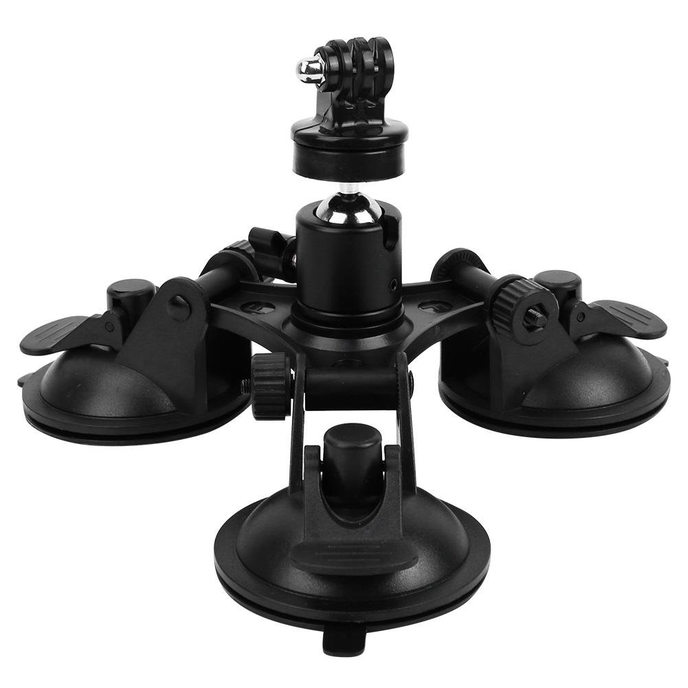 Car Triple Suction Cup Sucker Mount Holder Bracket with Ball Head for OSMO for GoPro Camera