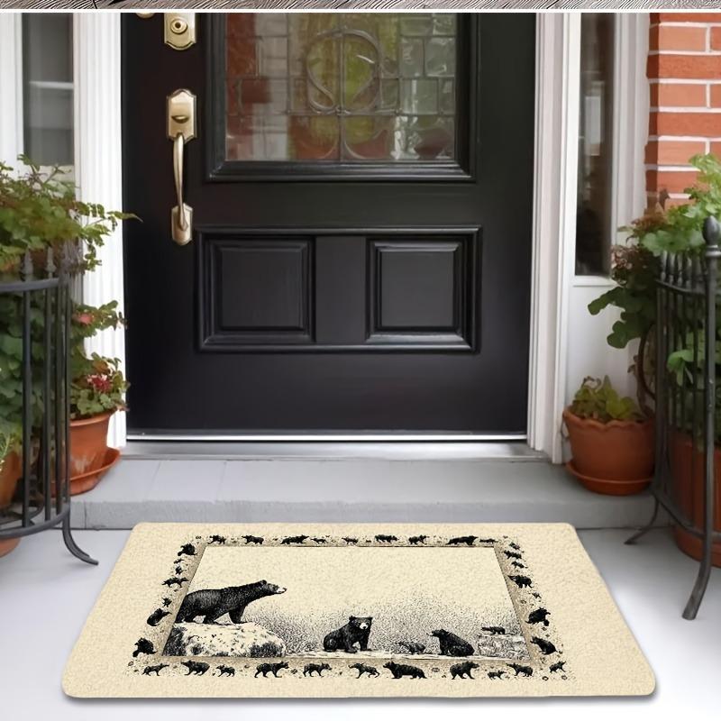 1PC Bear Pattern Kitchen Rugs Non-Slip Home Door Mats Pop design Bathroom Rug Bath Mat Carpet for Home Sink Laundry Decor