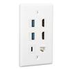 6 Port Wall Plate 2xHD Multimedia Interface 2xUSB3.0 1xType C 1xCat6 Ethernet Wall Plate for TV Projector Computer