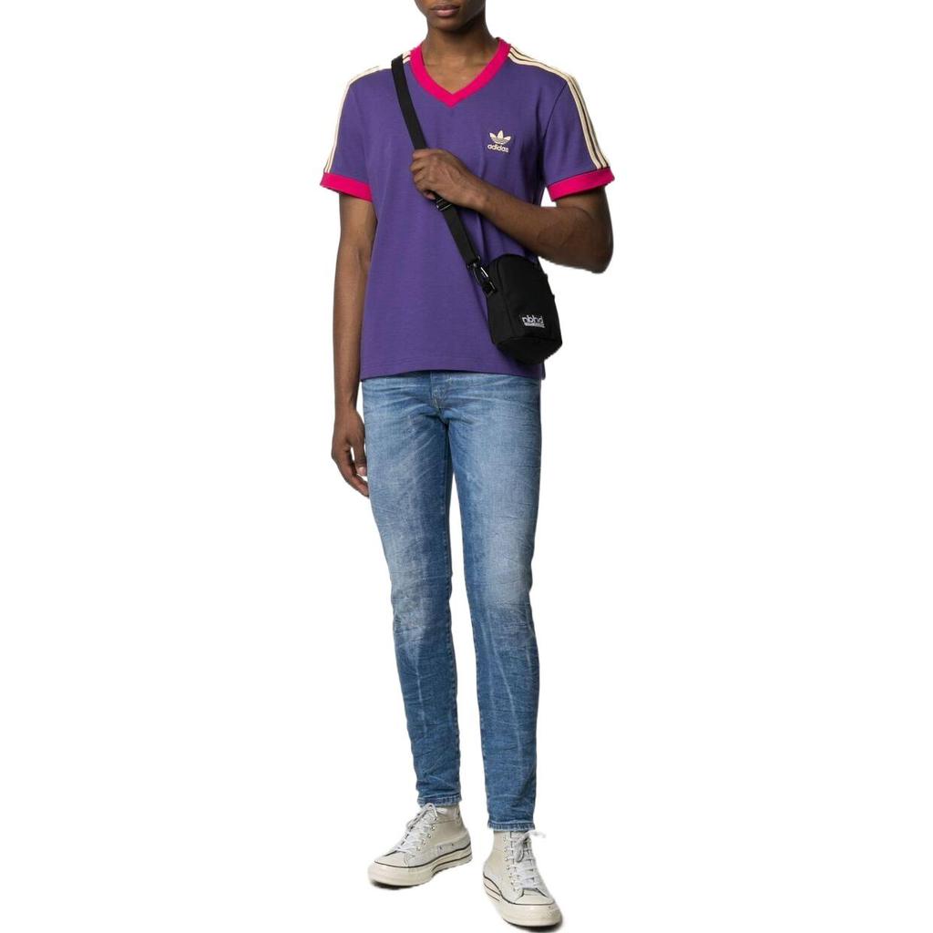 adidas Футболка X Wales Bonner 70-х годов с v-образным вырезом Unity, фиолетовые мужские топы GV1315