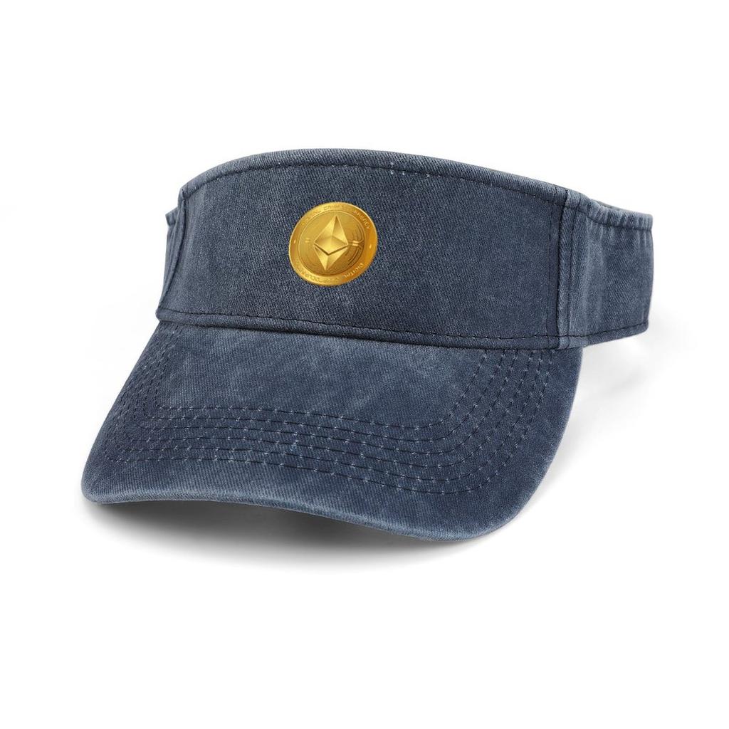 Майнер криптовалюты Ethereum Монета ETH Солнцезащитный козырек Дырявый верх Ковбойские шляпы унисекс Женские спортивные бейсболки для гольфа Кепки с открытым верхом на заказ