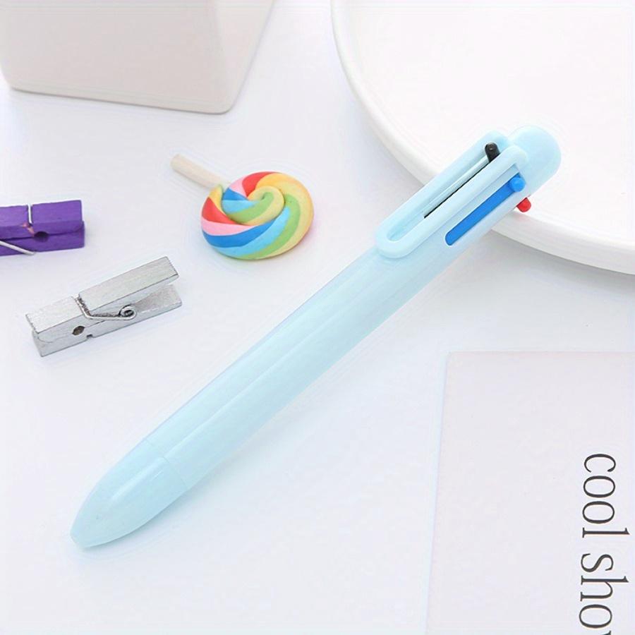 10pcs Creative Macaron 6-color Ballpoint Pen Solid Color Click Pen Multi-color Oil Pen Color Accounting Pen