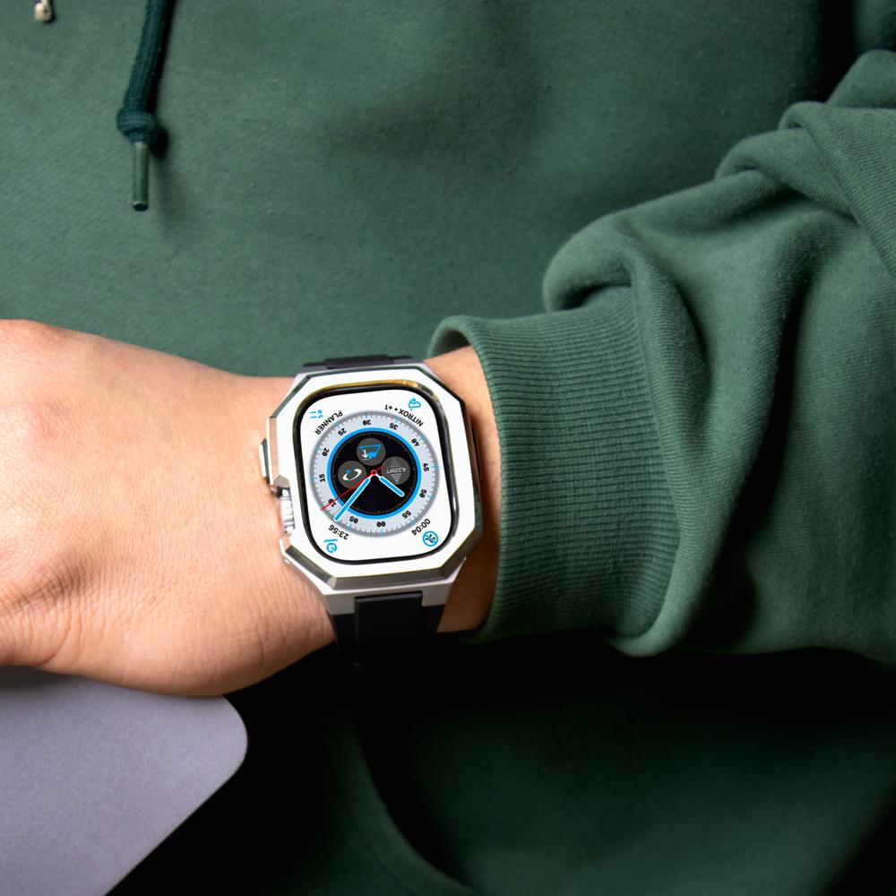 Haendihaendeu Умные часы X Apple Watch Чехол-полное покрытие из нержавеющей стали Металлический ремешок Для Apple Watch Ultra 49 мм
