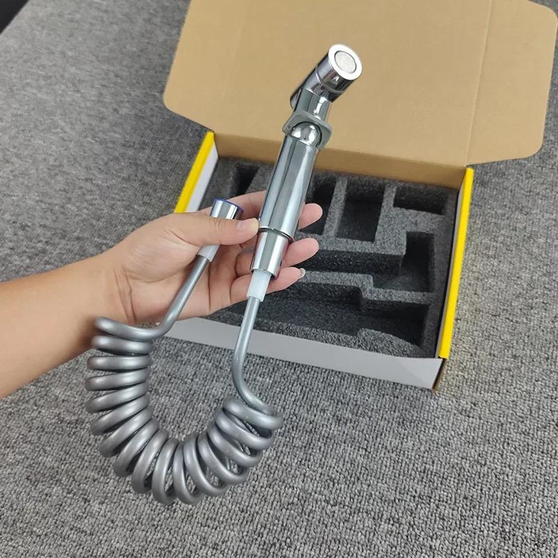 Handheld Bidet Spray Gun Portable High Pressure Bidet Spray Gun Set Bathroom Cleaning Women's Washing Toilet Accessories