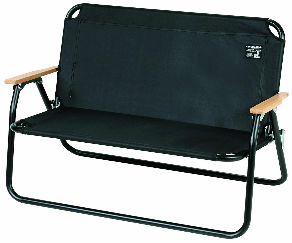 Captain Stag Aluminum Bench with Backrest, CS Black Label, UC-1660