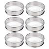 6PCS Stainless Steel Mousse Cake Mold Heat-Resistant Perforated Round Tart Ring Cookies Pastry Circle Cutter Mold Baking Tools
