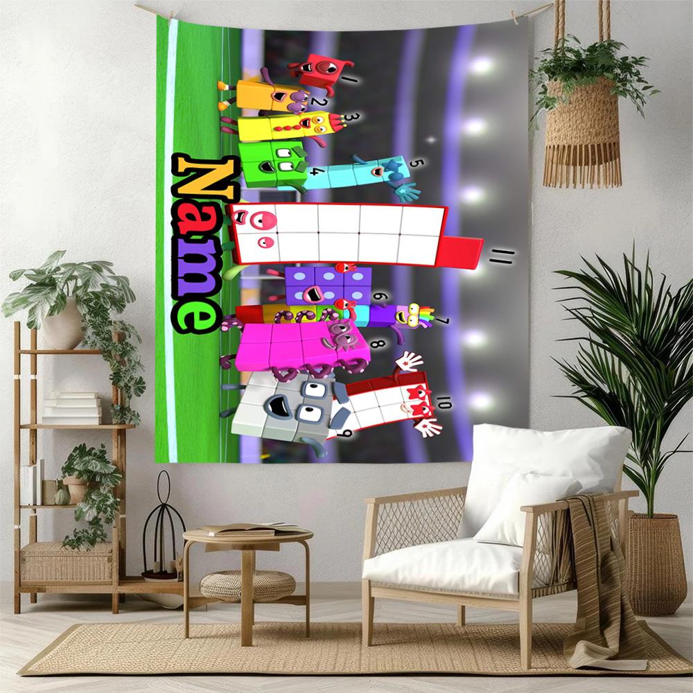 Numberblocks Custom Your Name Wall Decor Tapestry Art For Pet Memorial Birthdaywedding Party Backdrop Family Gift