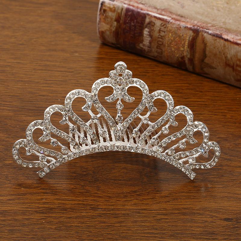 Детская тиара из сплава для девочек, тиара для любви, гребень для волос принцессы, стразы, жемчуг, тиара на день рождения