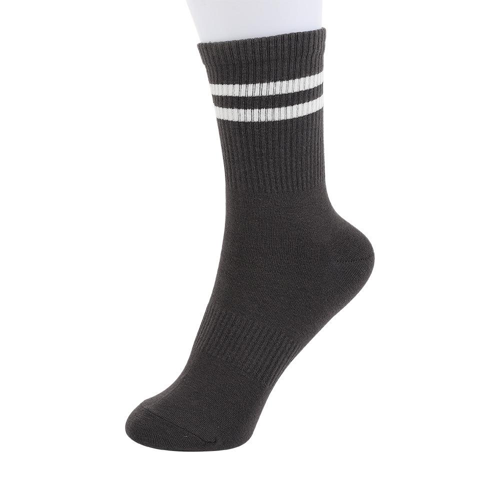 Женские гольфы до середины икры с длинными полосками - Нескользящие, в студенческом стиле, для весны и осени