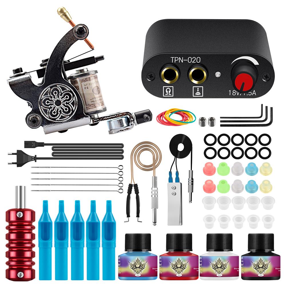 Комплект тату-машины PHOENIXY для начинающих, пистолет, источник питания, чернила премиум-класса, иглы, набор коробок, иглы с чернилами для татуировки, полный комплект
