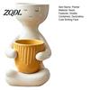 Flowerpot for Small Plants Smiling Face Plant Pot, Double Planting Space Planter, Cute Resin Head Planter Sitting Figure Succulents, Home Office