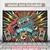 2D flat photography backdrop cloth 1 piece Rock theme backdrop banner - Retro music party decoration