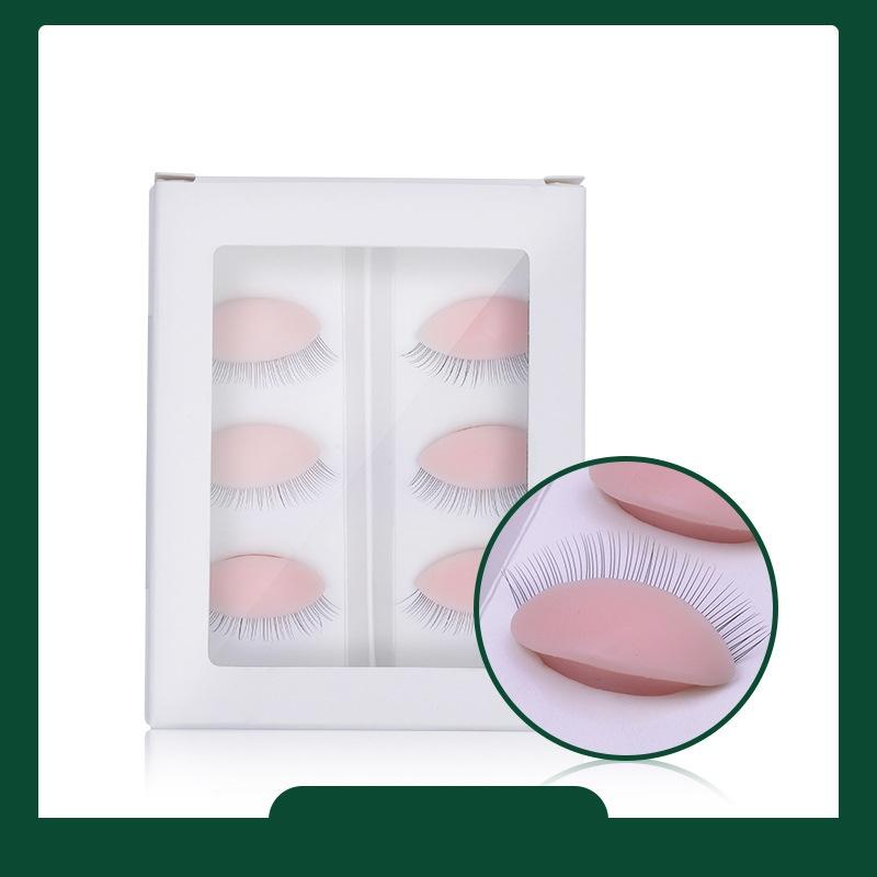 3 Pairs Replacement Silicone Removable Eyelids False Eye Model For Eyelash Extension Practice Training Mannequin Head