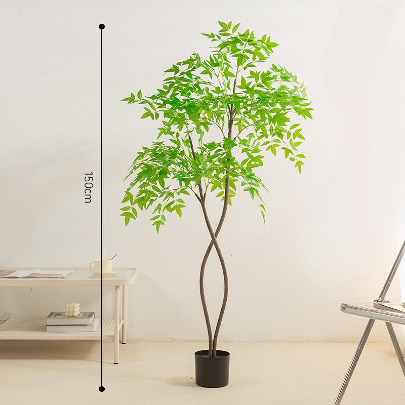 Artificial Nandina Domestica Potted Plant - Decorative Greenery for Living Room and Floor Bonsai Ornaments.