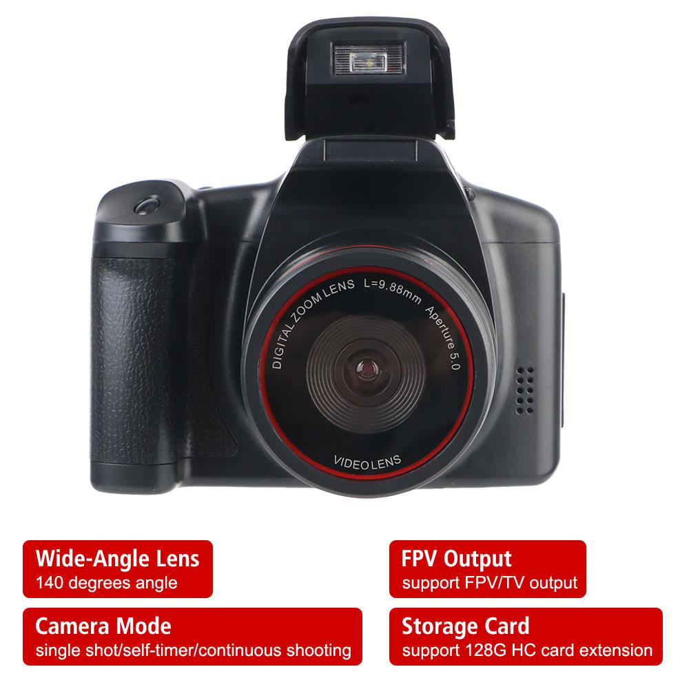 Portable 1080P HD 16.0 Megapixels Sensor Digital Zoom Lens 2.4" LCD Screen HD Videocam USB 2.0 SLR Camera 140° Wide Angle