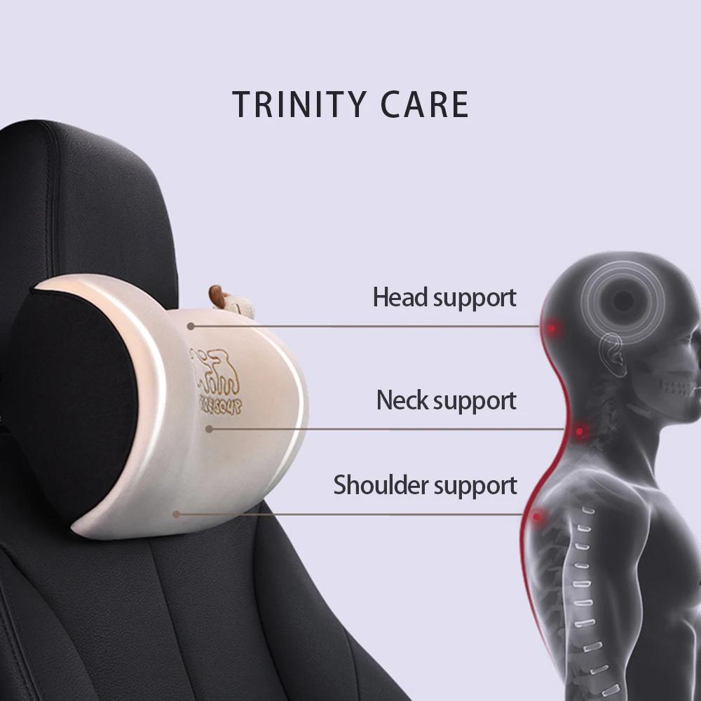 Подушка для шеи в машину, защитная поддержка поясницы, дышащая пена с эффектом памяти, подголовник для автомобиля, подушка для снятия стресса, аксессуары для салона автомобиля