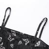 Sexy Butterfly Print Lace Up Strap Dress Women Sleeveless Mini Dress Fashion Party Streetwear