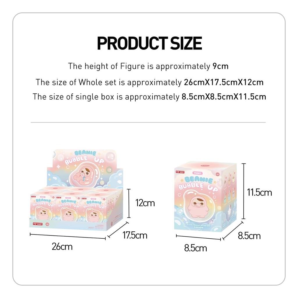 POP MART PUCKY BEANIE BUBBLE UP Series Plush Pendant Pop Mart Gachapon Blind Box Figure Plastic Model Premium Toy PVC Soft Vinyl Original Character