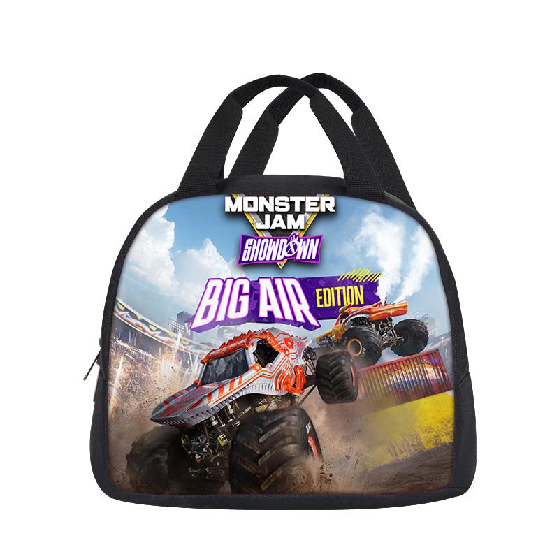 Сумка-ланчбокс Monster Jam практичная с мультяшным принтом для учеников и студентов, школьников и офисных работников, лучший спутник