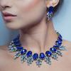 Accessories Fashion Handmade Exaggerated Colorful Crystal Necklace Earrings Set