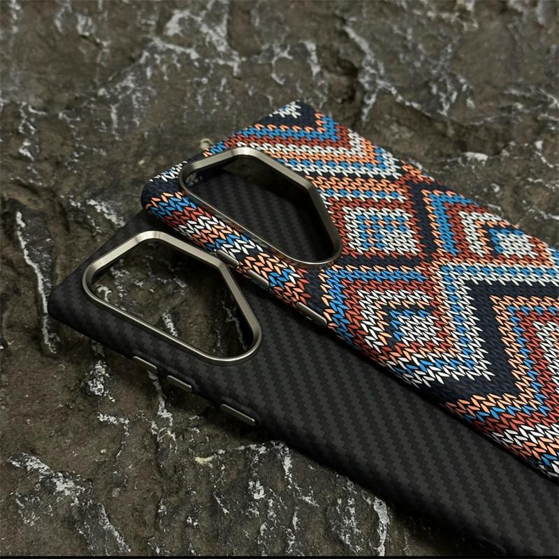 Роскошный чехол из углеродного волокна с беспроводной зарядкой Magsafe для Samsung Galaxy S25 S23 S24 S22Ultra Plus, твердый чехол из сплава с защитой объектива