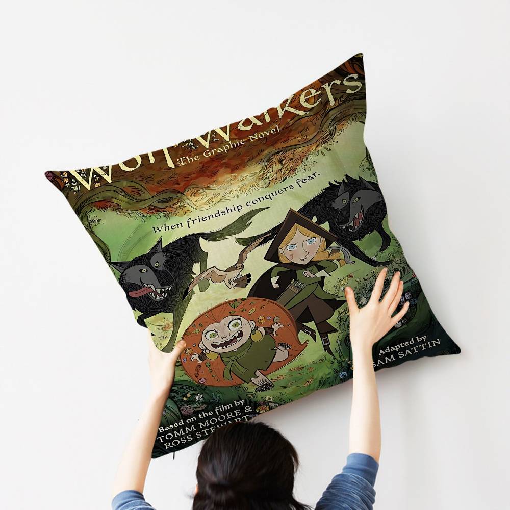 Anime W-Wolfwalker Stitch Lucky Dragon pillow cover sofa cushion cover home room decoration children gift