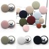 10Pcs Clothing Diy Round Decorative Dress Shirt Fabric Covered Cloth Buttons Metal Buttons
