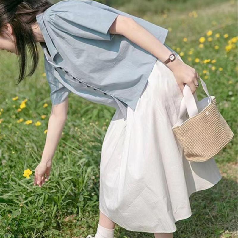 Женская белая юбка миди/макси А-силуэта с высокой талией - Французский шик, мягкий стиль для лета - Универсальная, облегающая и элегантная