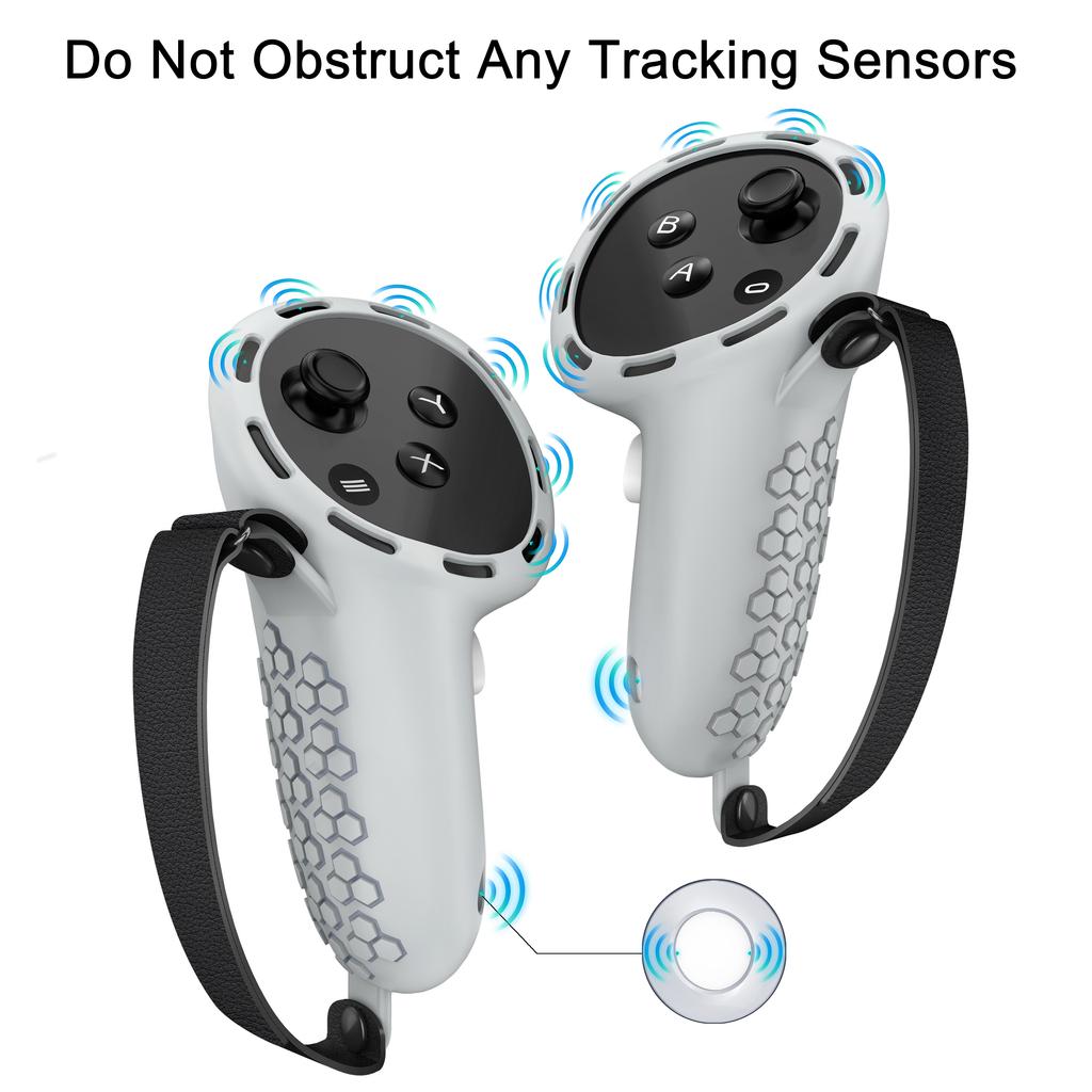 1 пара нескользящих силиконовых чехлов для контроллеров Meta Quest 3/3S VR