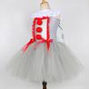 Creepy Clown Pennywise Costume for Girls Halloween Tutu Dress Set Toddler Kids Fancy Carnival Party Gray Joker Dress Up Clothes
